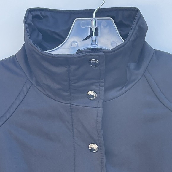 GUESS Women's Softshell Coat Jacket Full Zipper Fully Lined Snap Button Black M - Picture 8 of 12